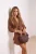 TRENDYOLMİLLA Dames Bruin Effen Driekwart mouw Getailleerd Blouses