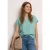 Street One Dames Blouse met losse schouders en gespleten hals in Groen