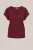 WE Fashion – Dames T-shirt met opengewerkte structuur – Regular fit – Bordeauxrood –