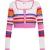 IZIA Vest Dames Wol Wit Veelkleurig