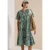 Midi-jurk met gespleten hals en print