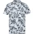 Firetrap Polohemd voor heren met bloemen- en doodskopmotief over het hele oppervlak (Wit, Zwart)