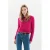 Caroll gebreide trui fuchsia met kabels