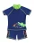 PLAYSHOES UV-bescherming ‘Krokodil’  blauw / neongroen / oranje / wit