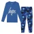 Blauwe Graffiti Jongens Pyjama Set Kinderen Zachte Slaapkleding Lounge PJs