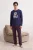 TRENDYOL MAN Heren Donkerblauw Geruit Lang, Regular fit Pyjama- Sets