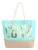 normani Strandtas  donkerbeige / turquoise / goud