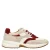 Manfield chunky leren sneakers beige/rood