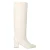 Manfield – Dames – Witte hoge leren laarzen met hak –