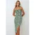 Alover Bloemenprint Bodycon Midi Jurk met Splits