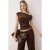 TRENDYOLMİLLA Dames Bruin Effen Lang Getailleerd Blouses