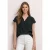 Street One Dames Blouseshirt met gespleten hals en smokdetail in Groen