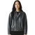 Dames marineblauw leren Biker Blouson Bomber Oversized Jas – Sibiu