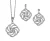 Orphelia Dames 925 Zilveren Set: Ketting-Hanger + Oorbellen – Zilver SET-5178