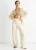 Beige Elastische taille uitlopende broek