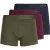 Jack & Jones Heren boxershorts trunks jaccomo bamboe effen 3-pack groen/rood/donkerblauw