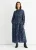 Blauwe Dierenprint Gerimpelde Hoge Necker Maxi-jurk