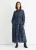 Blauwe Dierenprint Gerimpelde Hoge Necker Maxi-jurk
