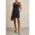 Reiss Short Contrast Stitch Linen Dress Navy