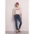 Jeans met Mid Waist-taille en Slim Leg-pijpen, met decoratief detail