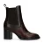 Manfield – Dames – Donkerbruine leren enkellaarsjes met hak –