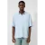 QS linnen relaxed fit polo – lichtblauw