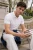TRENDYOL MAN Heren Wit Effen Kort Regular fit Poloshirts