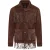 Heren retro bruine cowboy suède leren fringejas – Western