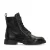 Manfield leren veterboots met studs zwart