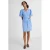 Ruby overslagjurk met pofmouwen blauw/bruin