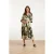 Smashed Lemon 25070 leaf print chiffon midi jurk |
