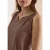 Cecil Dames Top met gespleten hals in effen kleur in Beige