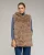 Leren vest met capuchon