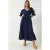 V-hals Textured Midi-jurk met Elastische Details