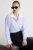 TRENDYOLMİLLA Dames Blauw Gestreept Lang Regular fit Overhemden