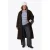 Colourful Rebel Curve wollen mantel met franjes – donkerbruin