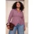 Trendyol Curve Dames Bordeaux Gestreept Lang Getailleerd Grote maten Overhemden