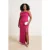 Trendyol Curve Dames Roze Effen Maxi Mouwloos Gala Recht Grote maten Jurk