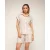 Gestreepte blouse met borduursels en korte mouwen met omslag