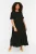 Trendyol Curve Dames Zwart Effen Maxi Kort Casual A-lijn Grote maten Jurk