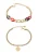 faina Armband  donkerblauw / goud / rood / transparant