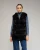 Leren vest met capuchon