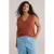 WE Fashion Curve top donker oranje