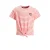 Anytime T-shirt met knoopdetail wit/koraal