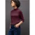 Street One Dames Basic shirt met coltrui in Rood