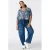 MS Mode top met print – blauw/wit