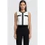 Karl Lagerfeld Off White Contrast Sleeveless Knit Top