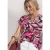Street One Dames Overhemd met split in de hals en print in Pink