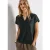 Street One Dames Blouse met gespleten hals in effen kleur in Groen