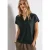 Street One Dames Blouse met gespleten hals in effen kleur in Groen